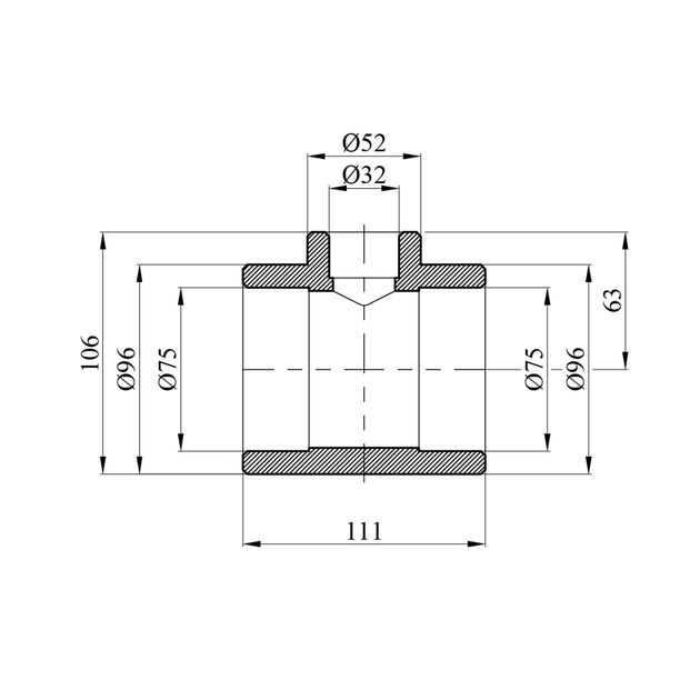 Переходной тройник PPR Rozma 75х32х75 мм, фото , изображение 2 | SNABZHENIE.com.ua