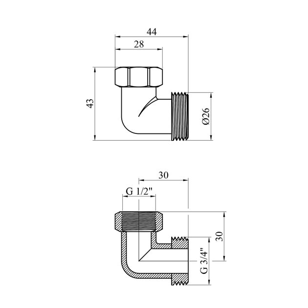 Уголок перехідний посилений LexLine 3/4х1/2 НВ никельований НК0121-Вн, фото , зображення 2 | SNABZHENIE.com.ua