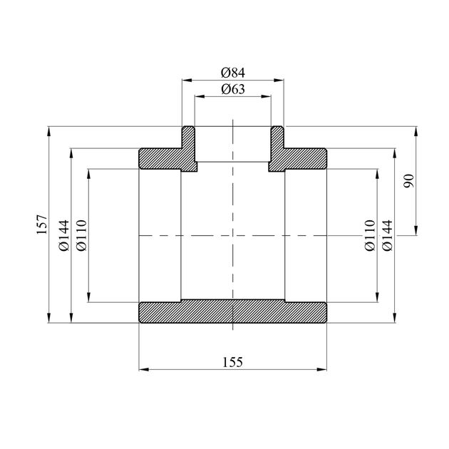 Тройник перехідний PPR Rozma 110х63х110 мм, фото , зображення 2 | SNABZHENIE.com.ua