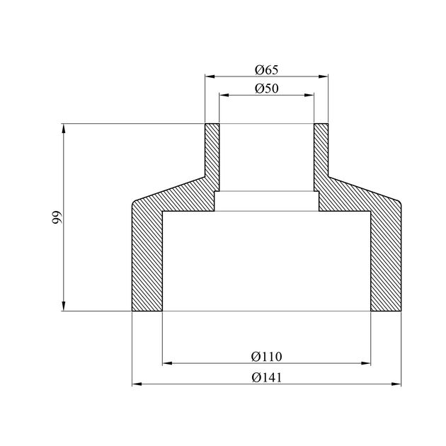 Редукционная муфта PPR Rozma 110x50 мм, фото , изображение 2 | SNABZHENIE.com.ua