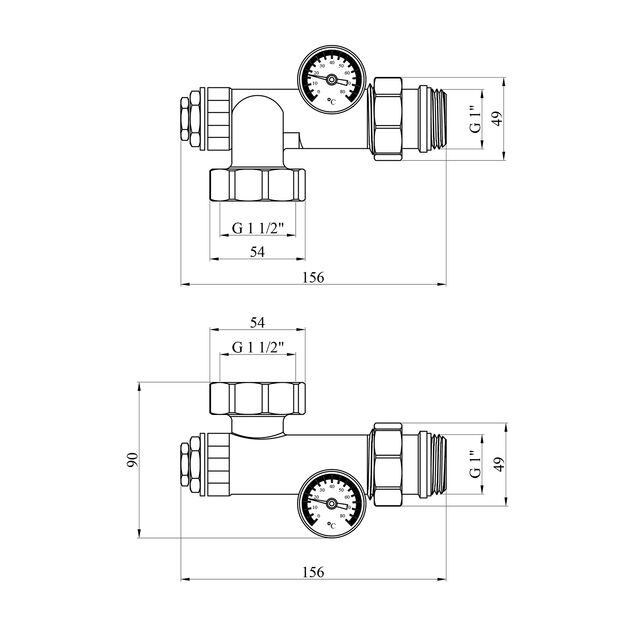 Коннектор для циркуляционного насоса Karro 1 ВН никелированный KR-87150, фото , изображение 2 | SNABZHENIE.com.ua