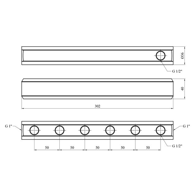 Балка Karro 6 выходов 1x1/2 РВ латунная KR-2001, фото , изображение 2 | SNABZHENIE.com.ua