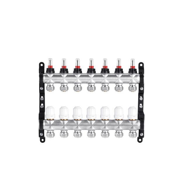 Коллектор STA Classic 7 выходов G1, евроконусы, нержавеющая сталь, фото , изображение 3 | SNABZHENIE.com.ua