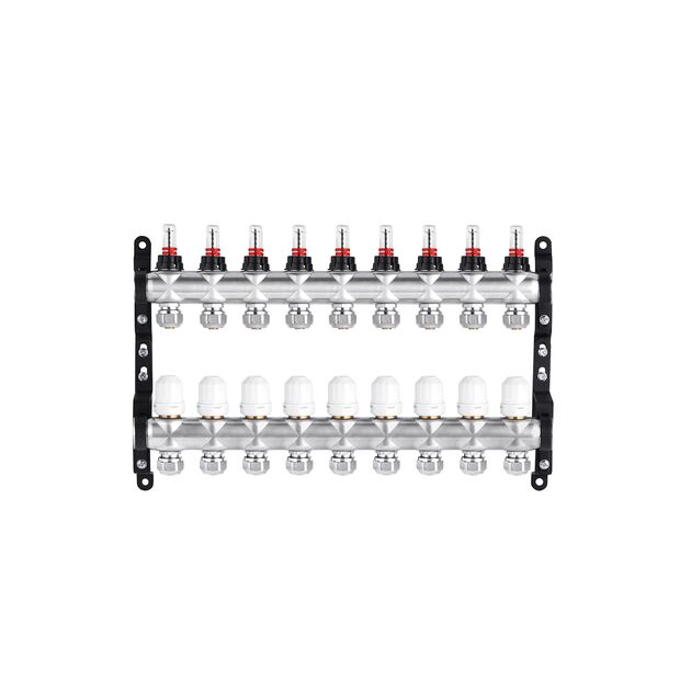 Коллектор STA Classic 9 выходов G1 с евроконусами, н/ж сталь, фото , изображение 3 | SNABZHENIE.com.ua