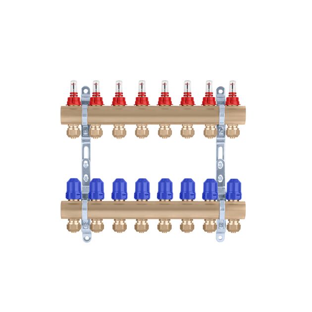 Коллектор STA 8 выходов 1х3/4" с евроконусами, латунный, фото , изображение 3 | SNABZHENIE.com.ua
