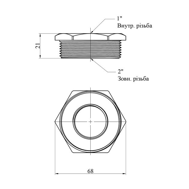 Футорка Karro 2х1 НВ никелированная KR-3115, фото , изображение 2 | SNABZHENIE.com.ua