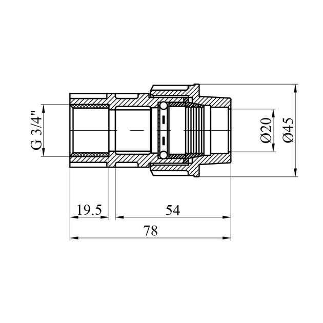 Муфта ПЕ STR 20х3/4 РВ, фото , зображення 2 | SNABZHENIE.com.ua