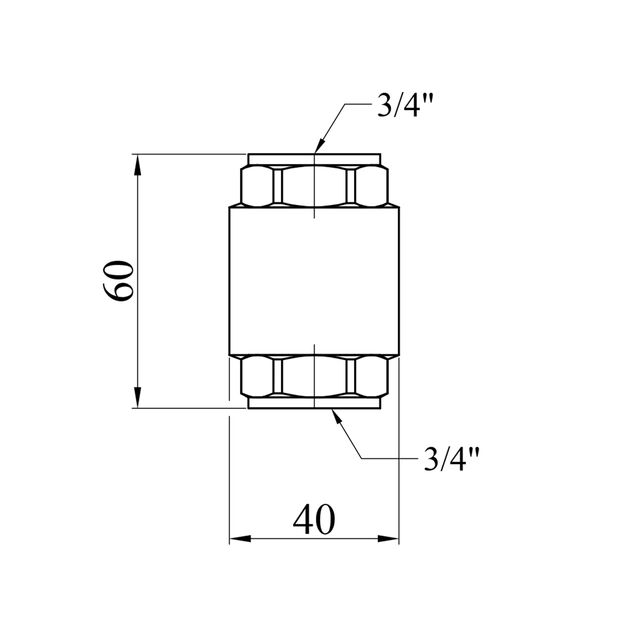 Обратный клапан LexLine 3/4 УК3901-В латунный усиленный, фото , изображение 2 | SNABZHENIE.com.ua