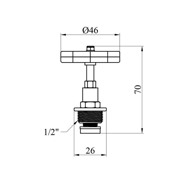 Головка вентильна LexLine М 20х1,5 DN15 УК1811-В латунна, фото , зображення 2 | SNABZHENIE.com.ua