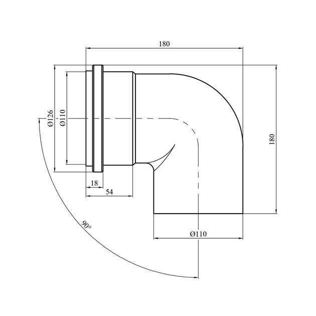 Коліно для внутрішньої каналізації Baux 110х90°, фото , зображення 2 | SNABZHENIE.com.ua