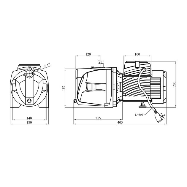 Насос Pumpman TJSW/10M самовсасывающий 0,75 кВт, Qmax 4,2 м³/ч, фото , изображение 2 | SNABZHENIE.com.ua