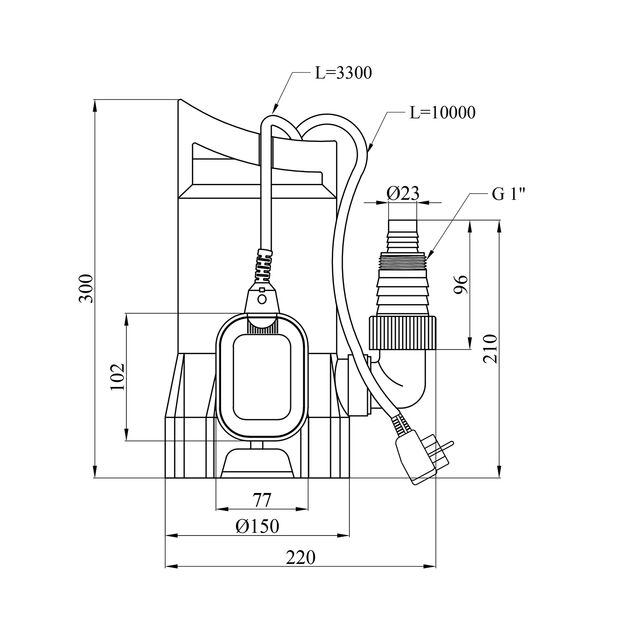 Насос дренажний Pumpman GS400 Нmax 6,5 м Qmax 7,5 куб.м 400 Вт (пластик), фото , зображення 2 | SNABZHENIE.com.ua