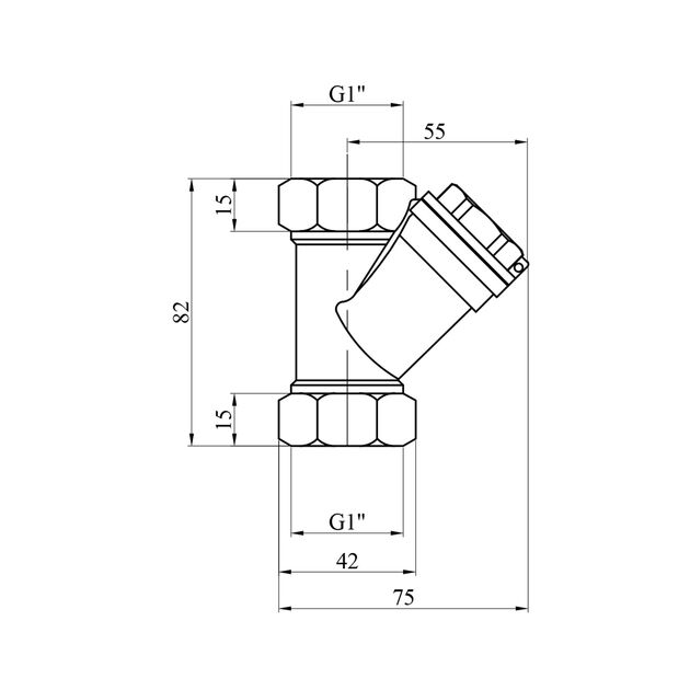Фільтр грубої очистки LexLine Premium 1 нікельований НК3303-Вн, фото , зображення 2 | SNABZHENIE.com.ua