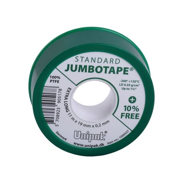 Фум лента Jumbotape Professional (16,5m x 19mm x 0,2mm) + 10%, щільність 0,6 g/cm³, фото  | SNABZHENIE.com.ua
