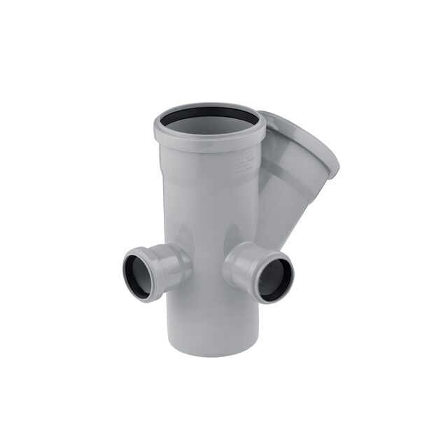 Крестовина двухплоскостная для внутренней канализации Rozma 110х110/45°+2x50/90°, фото  | SNABZHENIE.com.ua