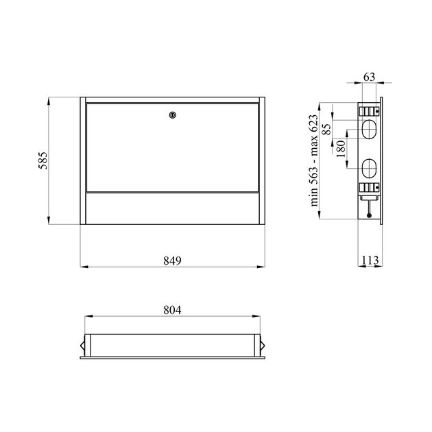 Шкаф коллекторный Украинский легион на 12 выходов 800х580х110 мм  ШКВ-04, фото , изображение 2 | SNABZHENIE.com.ua