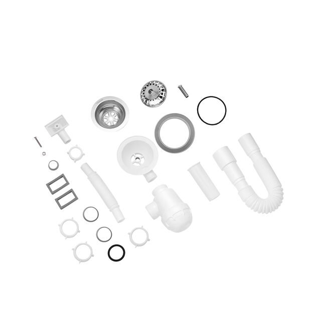 Сифон для кухонної мийки Kroner KRP - KS02 3 1/2х40/50 мм зі квадратним переливом, фото , зображення 3 | SNABZHENIE.com.ua