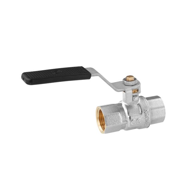 Шаровой кран WaGa 1/2 ВВ PN40 с ручкой, никель, фото , изображение 3 | SNABZHENIE.com.ua