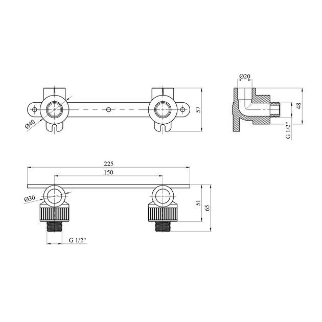 Комплект для подключения смесителя PPR GrandiTherm 20х1/2" РН нижний, фото , зображення 2 | SNABZHENIE.com.ua