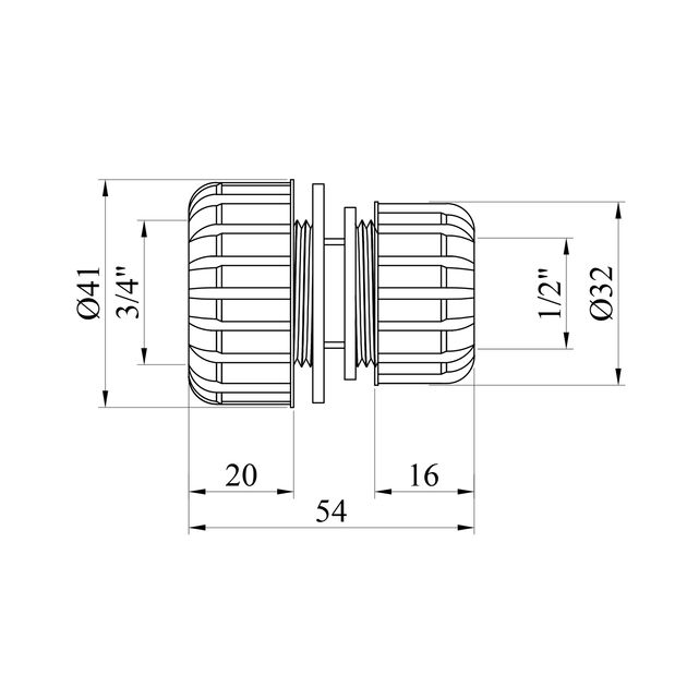 Муфта соединительная Bradas Gold Line 1/2"х3/4" GL5708, фото , зображення 2 | SNABZHENIE.com.ua