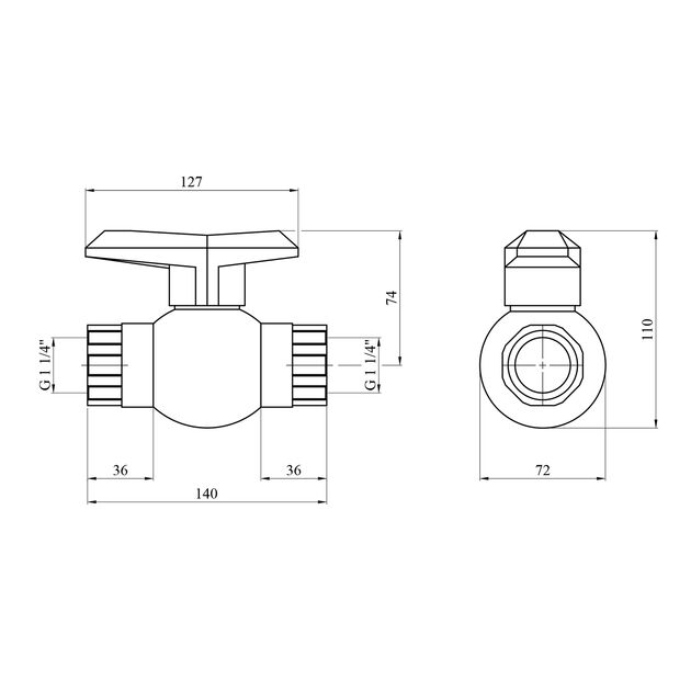 Кран ПЭ SantehPlast 1 1/4" ВВ, фото , изображение 2 | SNABZHENIE.com.ua