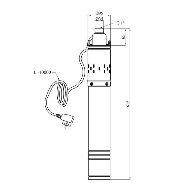 Насос глубинный шнековый Agua 4S QGD2,4-130-0,75 Hmax 130 м Qmax 40 л/мин P 750 Вт со встроенным конденсатором, фото , изображение 2 | SNABZHENIE.com.ua