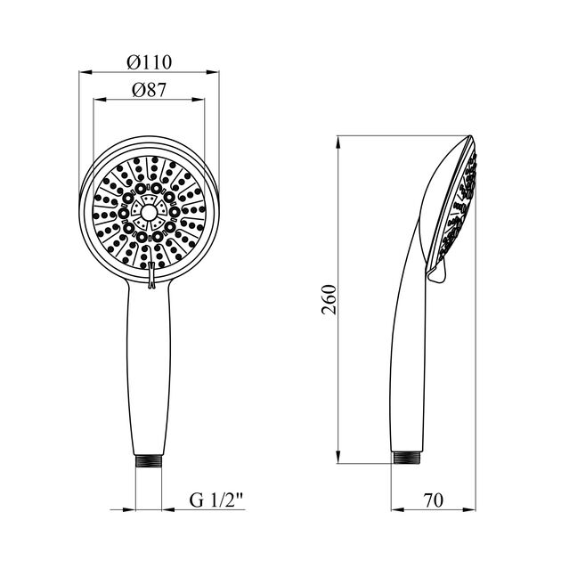 Лейка для ручного душа Kroner KRM - C722, фото , изображение 2 | SNABZHENIE.com.ua