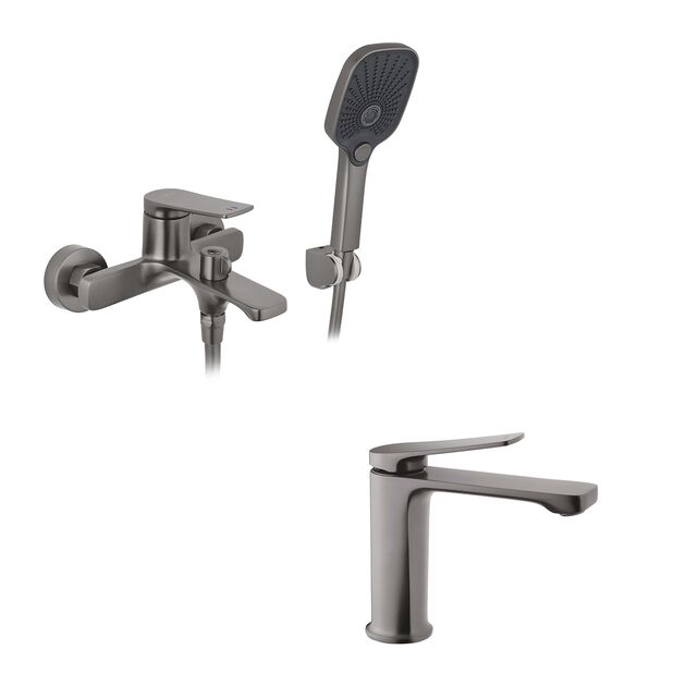 Набор смесителей Kroner Makon-GRP060 + смеситель Makon-GRP010, фото  | SNABZHENIE.com.ua