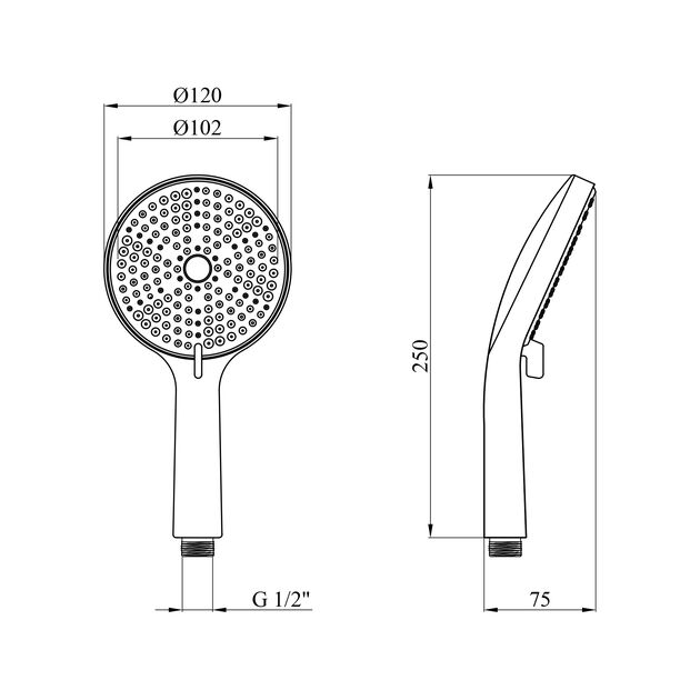 Лейка для ручного душа Kroner Element 2801512915Z-3801, фото , зображення 2 | SNABZHENIE.com.ua