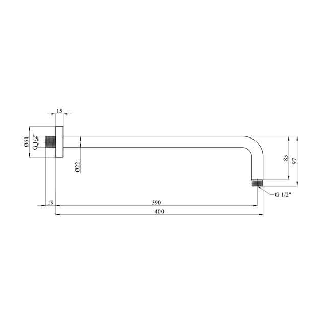 Держатель для душа Kroner Element 2142111423Z-5301, фото , зображення 2 | SNABZHENIE.com.ua