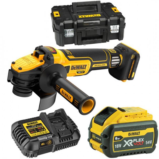 Шліфмашина кутова - болгарка акумуляторна безщіткова DeWALT DCG409VST1, фото , зображення 2 | SNABZHENIE.com.ua