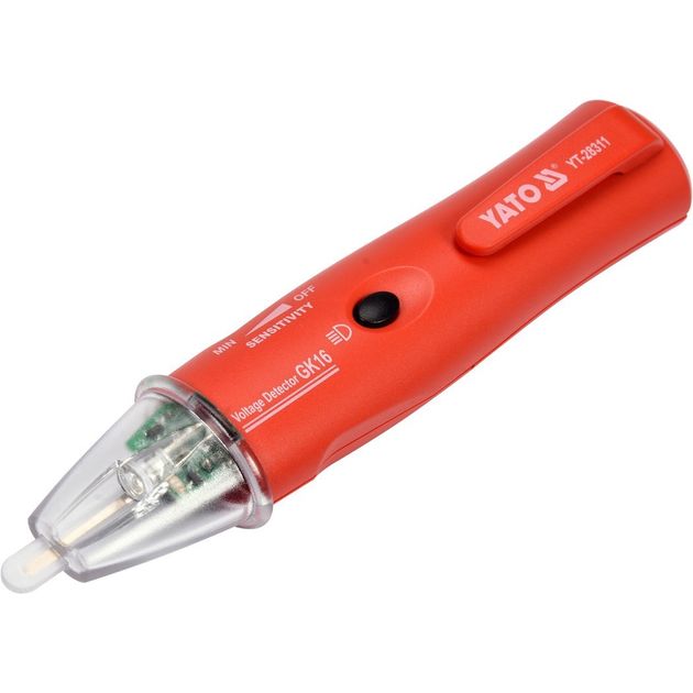 Індикатор напруги YATO контрольний, 5-1000 В, плоский шліц SL4.5 мм, регулятор чутливості (YT-28311), фото , зображення 2 | SNABZHENIE.com.ua