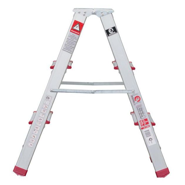 Стремянка алюмінієва двостороння 3 ступені, висота 668 мм INTERTOOL LT-1103, фото , зображення 2 | SNABZHENIE.com.ua