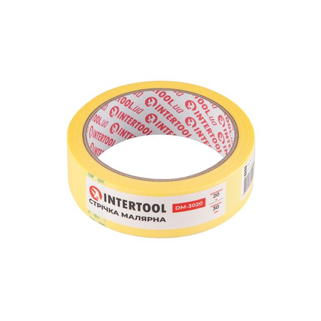 Лента малярная INTERTOOL DM-3020, 30мм, 20м, желтая, фото , изображение 2 | SNABZHENIE.com.ua