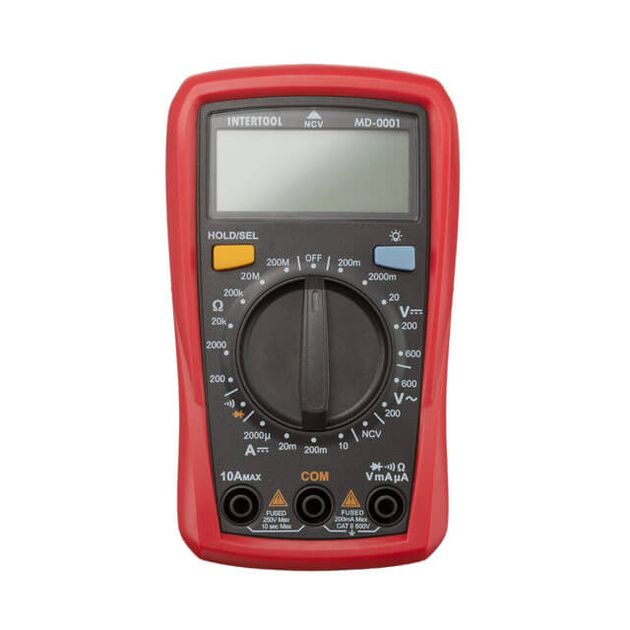 Мультиметр цифровий CAT II - 300 В / CAT I - 600 В INTERTOOL MD-0001, фото , зображення 2 | SNABZHENIE.com.ua