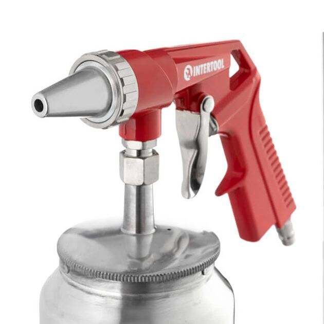 Пістолет піскоструйний пневматичний з металевим баком INTERTOOL PT-0707, фото , зображення 3 | SNABZHENIE.com.ua