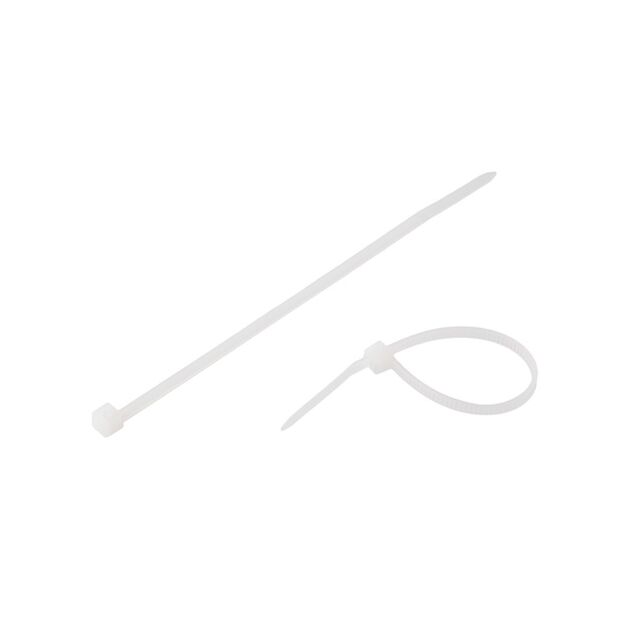 Хомут пластиковий 2,5x100 мм, (100 шт/упак), білий INTERTOOL TC-2510, фото , зображення 3 | SNABZHENIE.com.ua