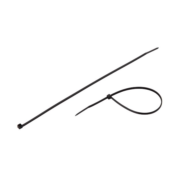 Пластиковый хомут 2,5x200 мм, черный, 100 шт/упак, INTERTOOL TC-2521, фото , изображение 3 | SNABZHENIE.com.ua