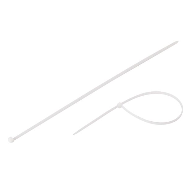 Хомут пластиковый 4,8x350 мм, белый, 100 шт/упак, INTERTOOL, фото , изображение 3 | SNABZHENIE.com.ua