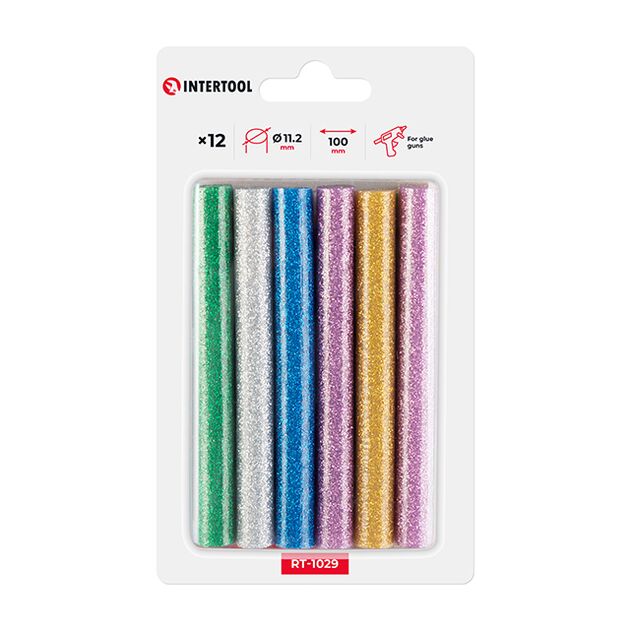 Комплект перламутровых клеевых стержней 11.2 мм, 12 шт INTERTOOL, фото  | SNABZHENIE.com.ua