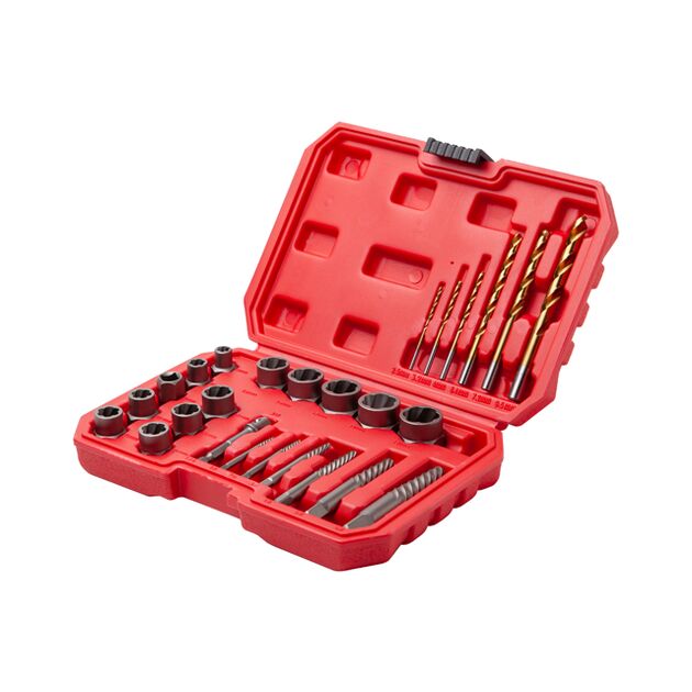 Набор экстракторов и сверл для поврежденных болтов, 26шт INTERTOOL SD-8009, фото  | SNABZHENIE.com.ua