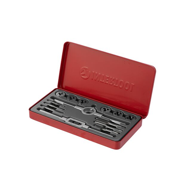 Набор плашек и метчиков M3-M10, 14 ед, INTERTOOL SD-8024, фото  | SNABZHENIE.com.ua