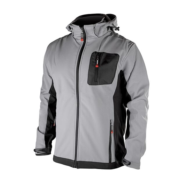 Куртка SOFTSHELL светло-серая с капюшоном, размер S INTERTOOL SP-3121, фото  | SNABZHENIE.com.ua