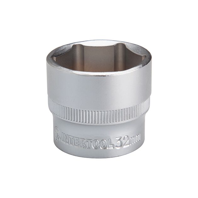 Головка шестигранная 1/2" 32мм INTERTOOL ET-2032, фото , изображение 2 | SNABZHENIE.com.ua