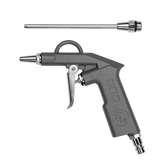 Пістолет продувочний короткий з додатковим наконечником 120 мм INTERTOOL PT-0804, фото  | SNABZHENIE.com.ua