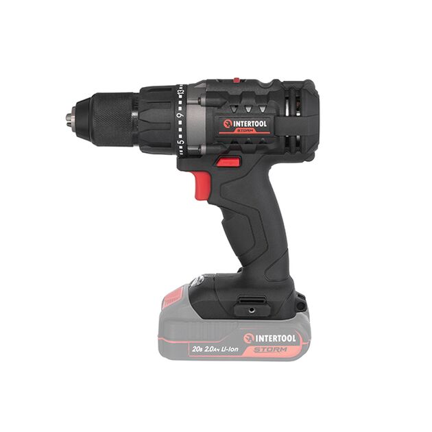 Аккумуляторная дрель-шуруповерт INTERTOOL WT-9351 20 В, 50 Нм, 0-450/0-1700 об/мин, 2-13 мм, без ЗУ и АКБ, фото , изображение 2 | SNABZHENIE.com.ua