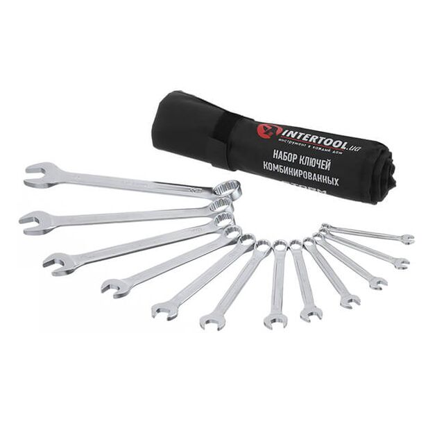 Комбинированные ключи 12 шт., 6-22 мм, Cr-V, чехол, STORM INTERTOOL XT-1004, фото , изображение 3 | SNABZHENIE.com.ua