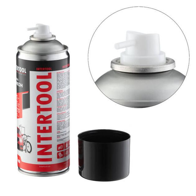 Силиконовая смазка INTERTOOL FS-6040, аэрозоль 400 мл, фото , изображение 2 | SNABZHENIE.com.ua
