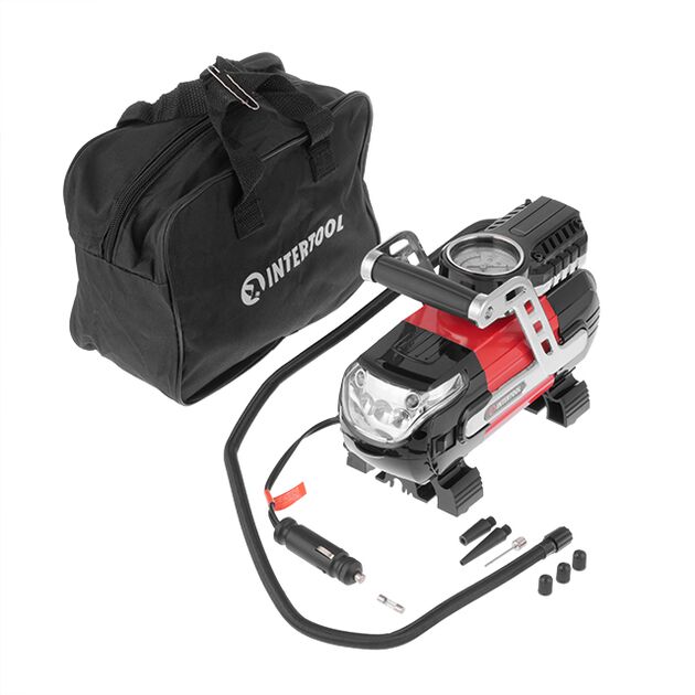 Компрессор автомобильный 12 В один цилиндр 30 мм INTERTOOL AC-0002, фото , изображение 3 | SNABZHENIE.com.ua