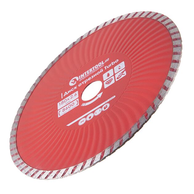 Алмазный отрезной диск для камня TURBO 180 мм, INTERTOOL CT-2009, фото , изображение 3 | SNABZHENIE.com.ua